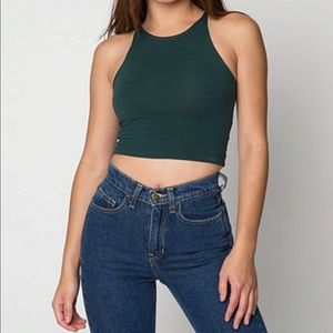 American Apparel hunter green spandex tank top